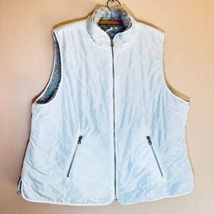 Ruby Rd. Reversible vest. White puffer vest. Fur teddy vest size XL